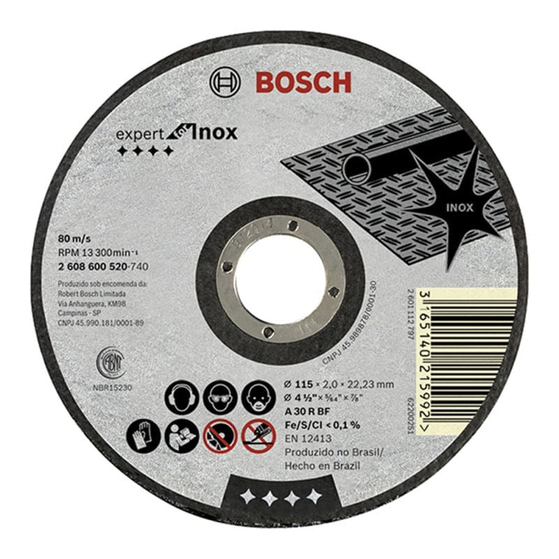 Disco Corte 04.1/2x1/25 Para Inox G-46 Bosch