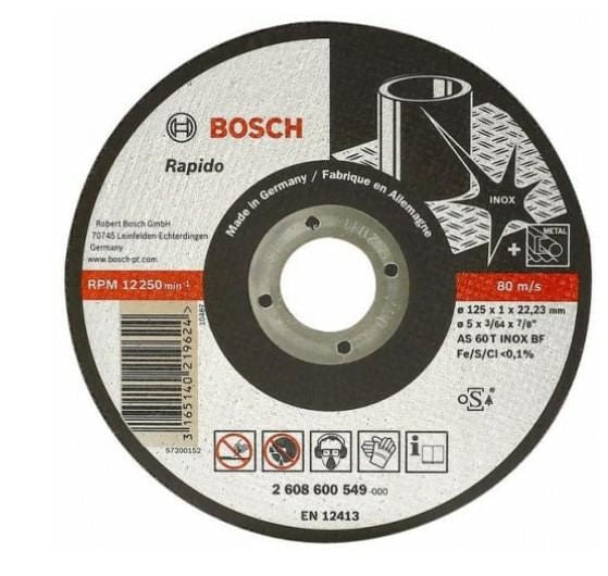 Disco Corte 05""X7/8"" G-60 Inox Bosch