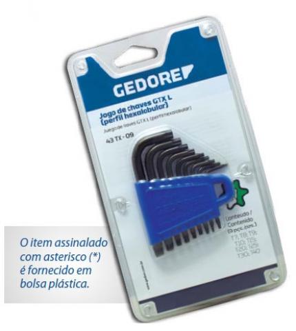 Jogo de Chaves L GTX Gedore  43TX15 Curta T6-T60