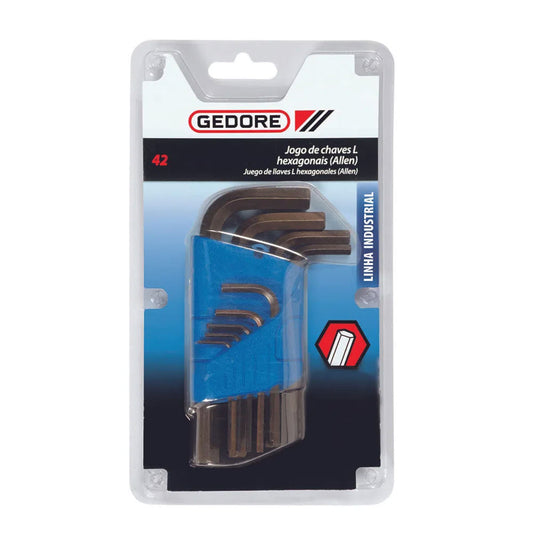 Jogo de Chaves Allen 1/16 A 1/2" 42 Com 12 Peças Gedore