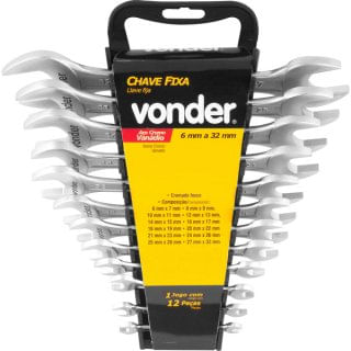 Jogo Chave Fixa c/12 peças 06 a 32mm Vonder