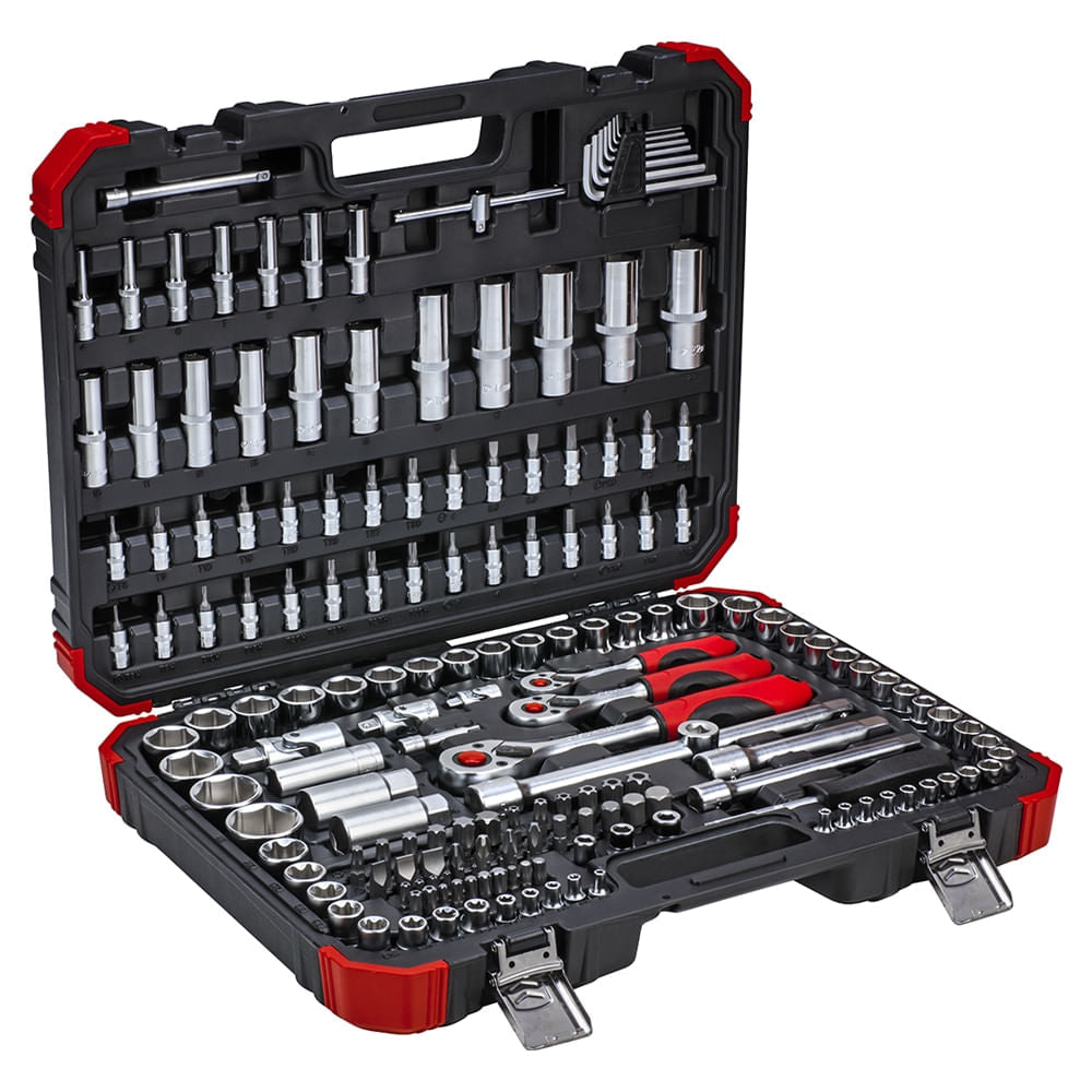 Jogo D Soquetes 1/4″ + 3/8″ + 1/2″ Sextavados, 172 peças Gedore