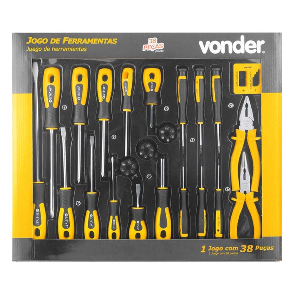 Kit de Ferramentas Vonder Manuais 38 Peças