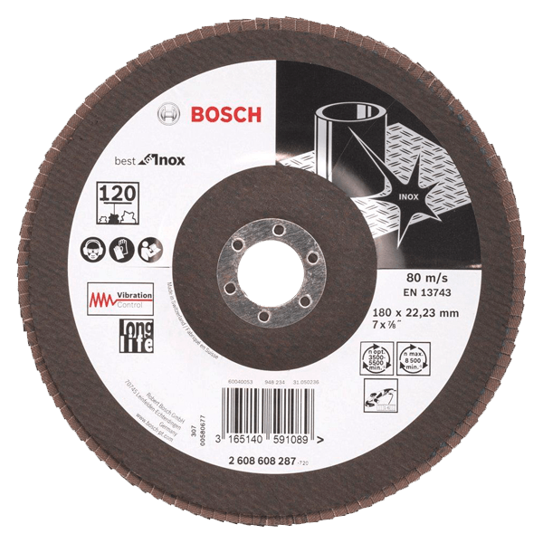 Disco Flap 180mm G-120 Curvo Inox Bosch