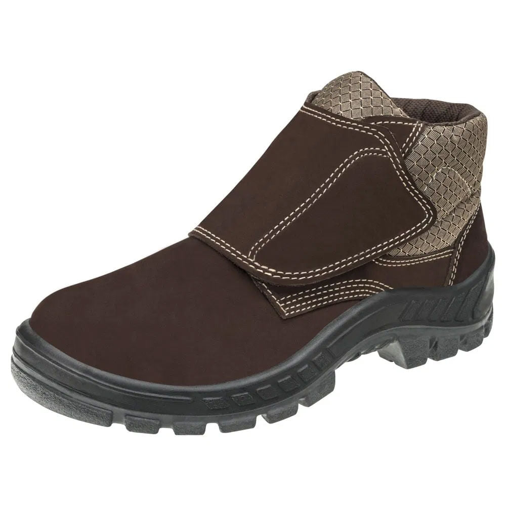 Bota de Segurança Camurça Bico Plástico com Velcro N38 Ca43273 Marluvas