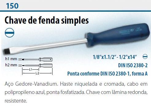 Chave de Fenda 008-1/8x05 3x125 150/03 Gedore