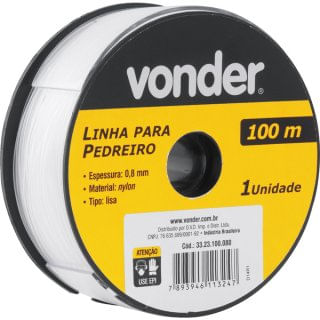 Linha Para Pedreiro Lisa 0,8mm x 100m Vonder