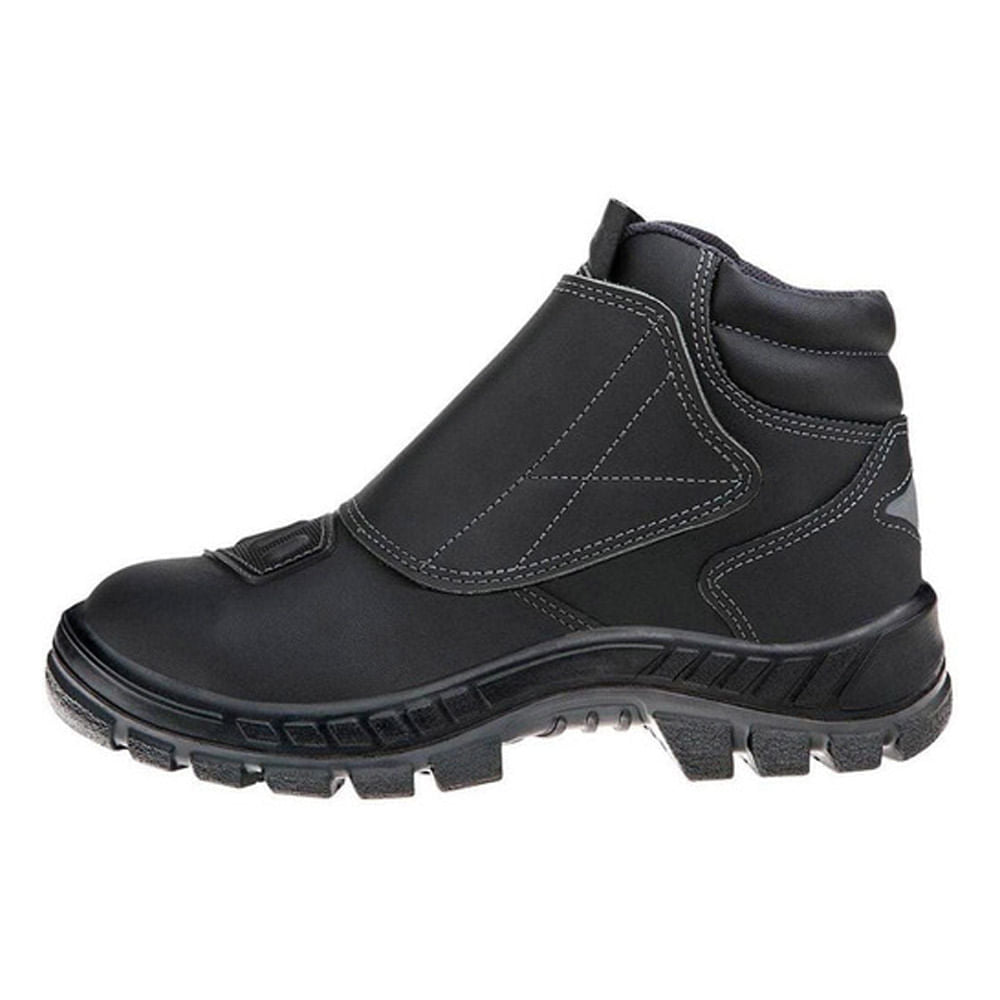 Bota Motociclista de Couro com Velcro N39 Preto CA42860 Marluvas
