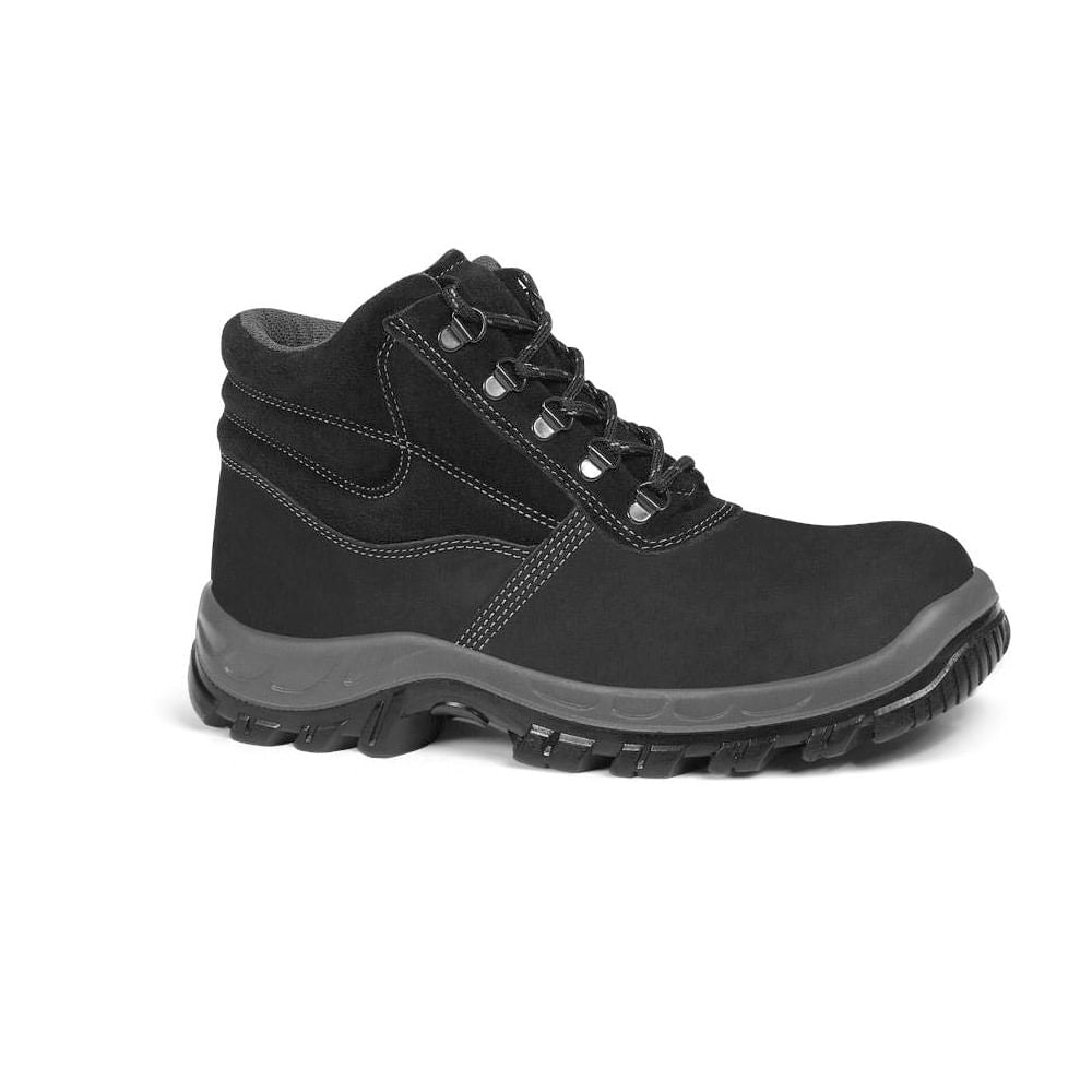 Bota Camurça Bico Com Cadarço Preta N°39 Bracol