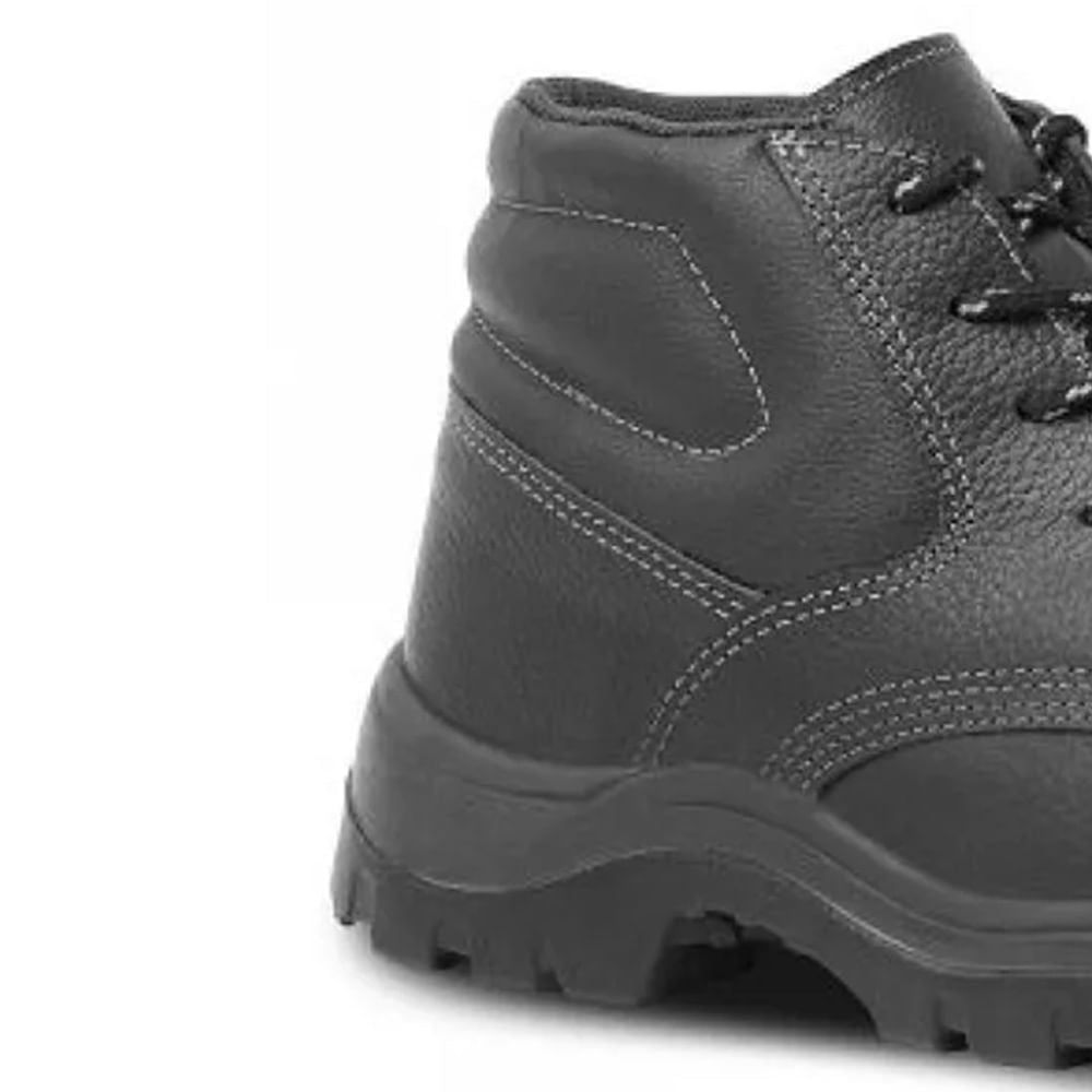 Bota Vaqueta Bico Plástico com Cadarço N38 Preto CA32624 Bracol