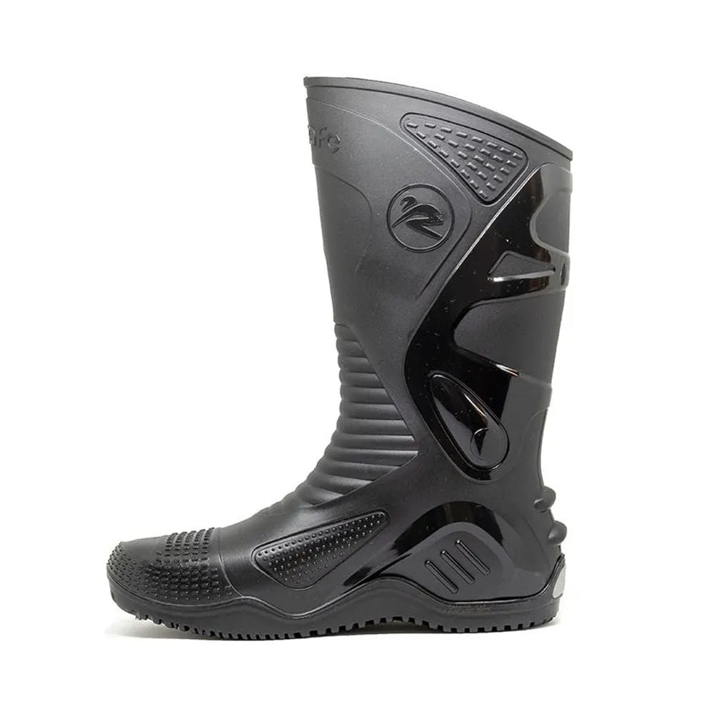 Bota Pvc Preta Com Solado Preto 29cm N°42 Motosafe