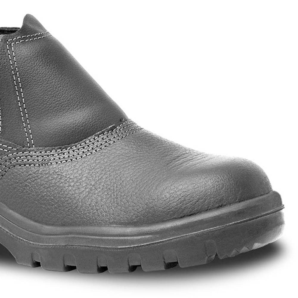 Bota de Couro Vaqueta Bico Aço sem Cadarço C/C Preta Nº41 Bracol