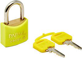 Cadeado Amarelo Cromado 30mm Papaiz