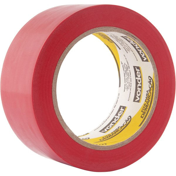 Fita Adesiva Para Demarcacao Vermelha 48mm X 30m Vonder