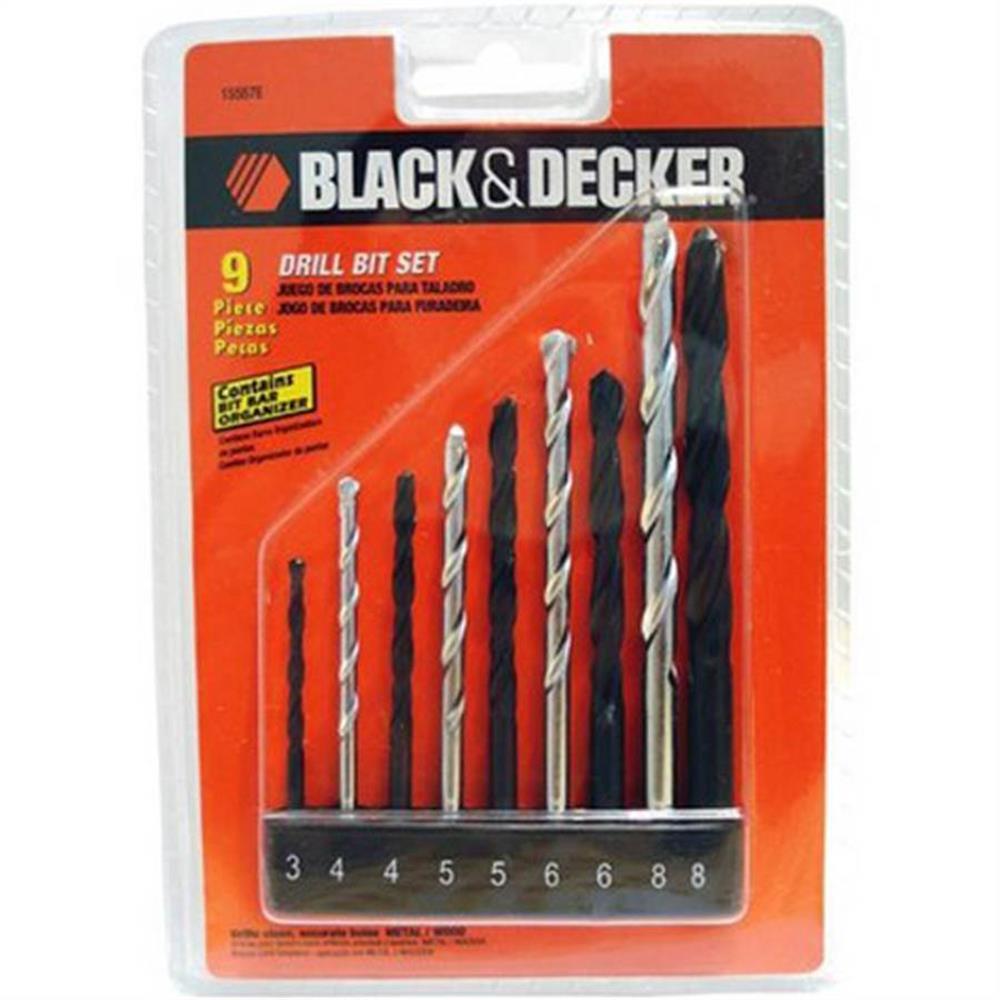 Jogo de Broca Aço Rápido Carbono Widia com 9 Peças Black & Decker