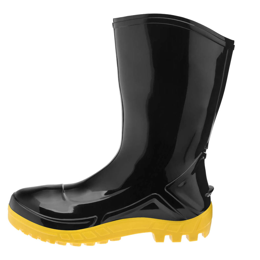 Bota PVC Preto/Amarelo 27cm Nº 39 Vulcaflex
