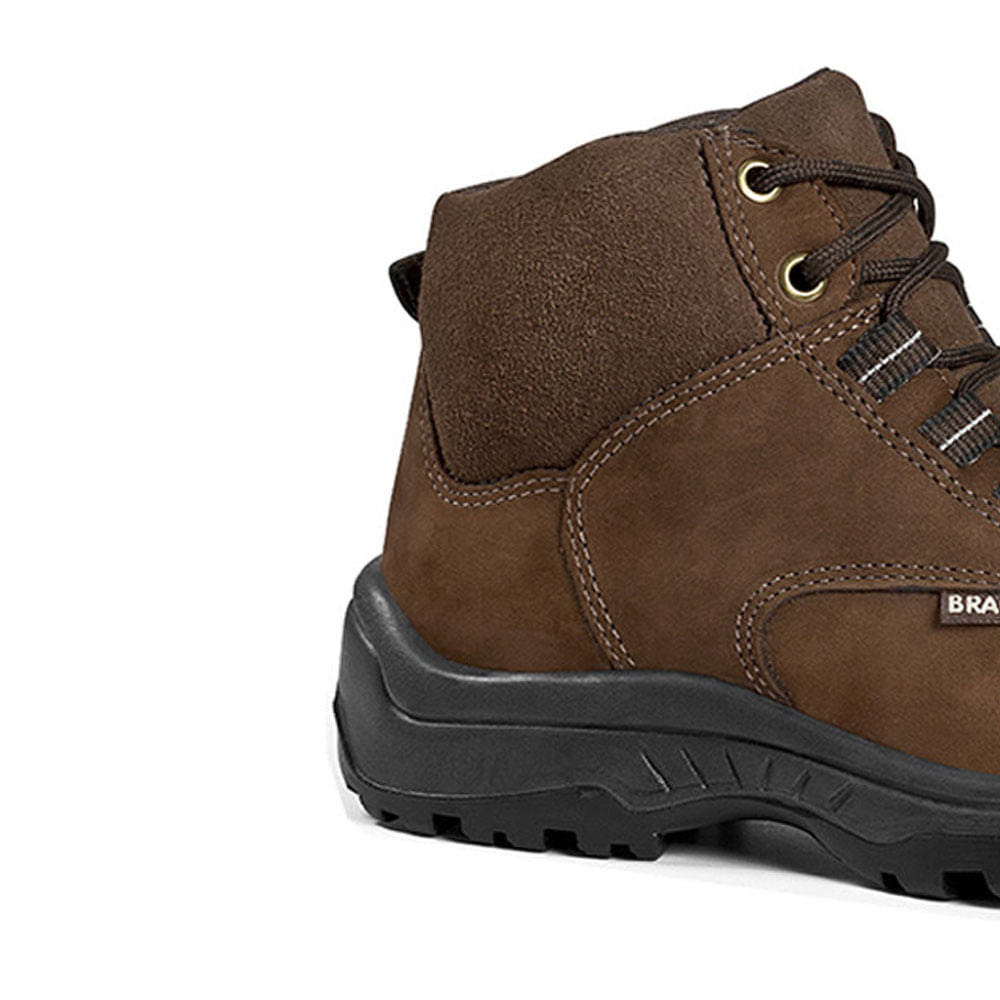Bota Camurça Bico Plastico Com Cadarço Nobuck Mr N°37 Bracol