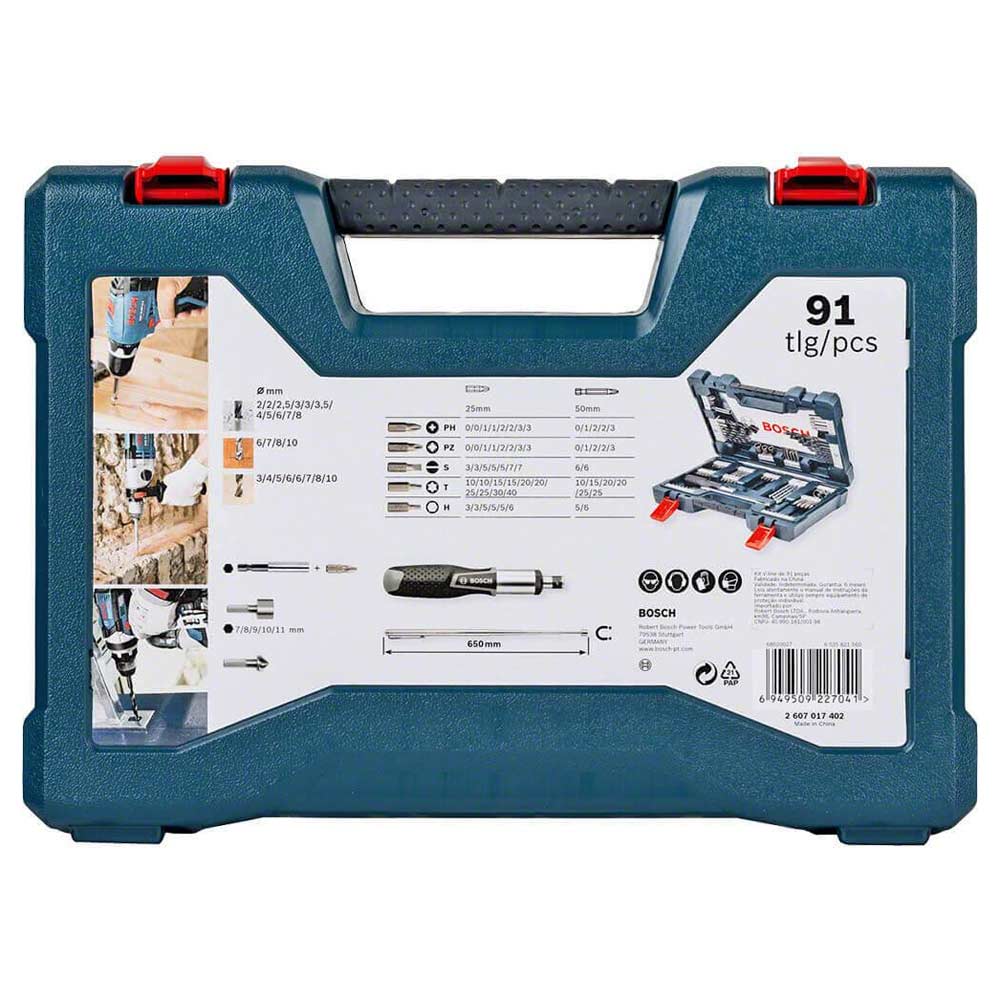 Jogo de Brocas e Bits Titântio com 91Pçs V-LINE 2607017402 BOSCH