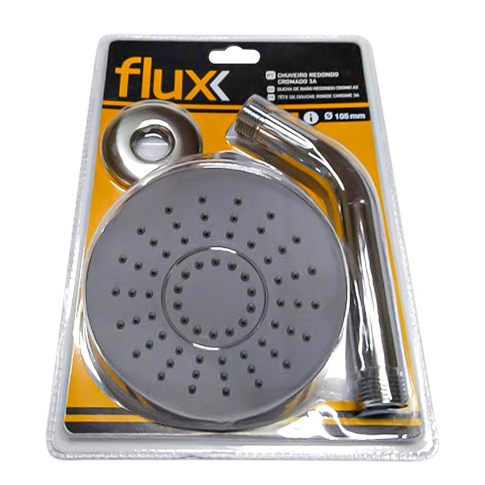 Chuveiro Redondo Cromado 105mm 3A Tubo Flux