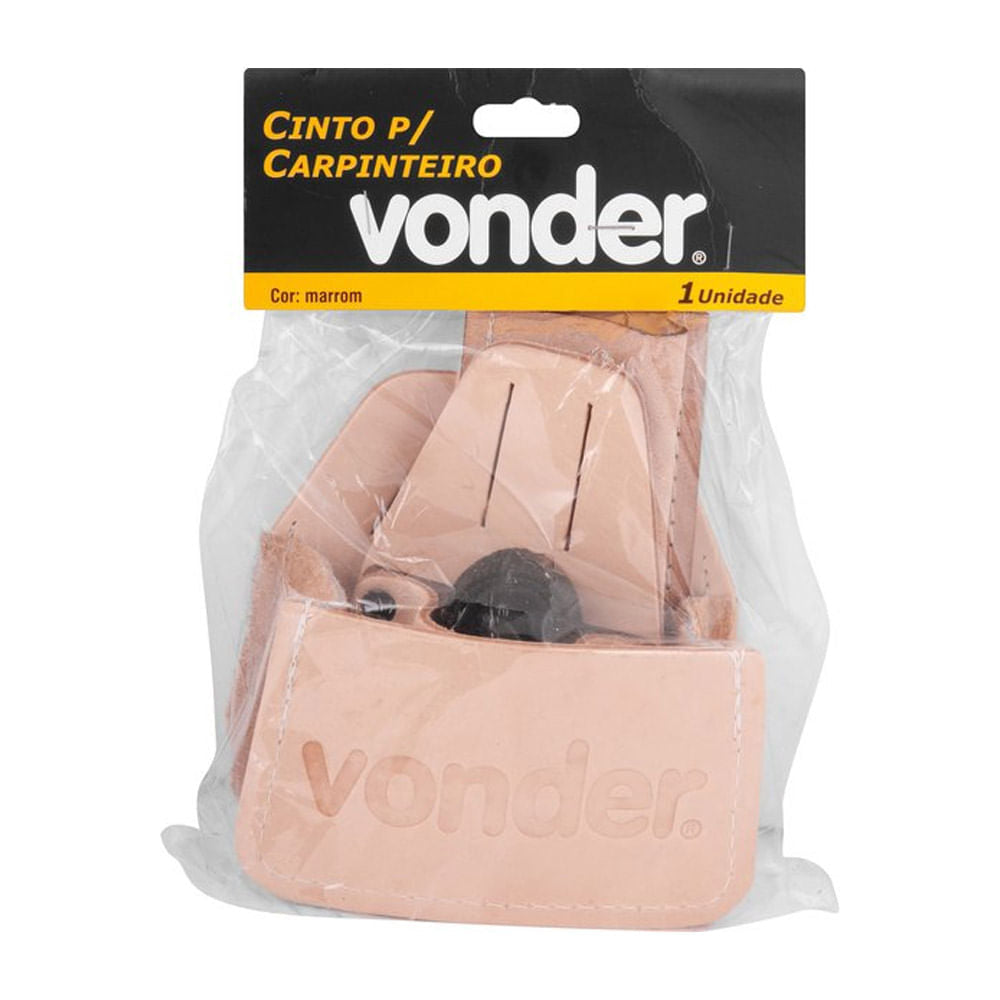 Cinto de Couro/Nylon Marrom Para Carpinteiro Vonder