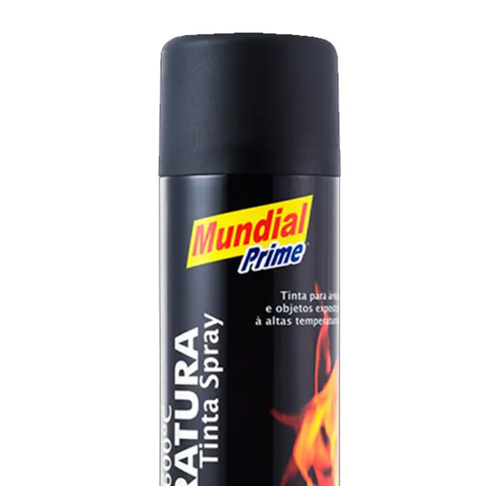 Tinta Spray 400ml Preto Fosco Alta Temperatura Mund Prime