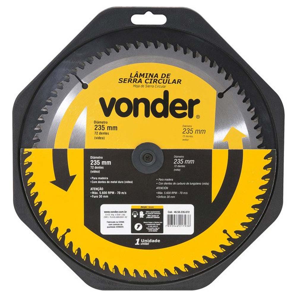 Serra Circular Widia 7.1/4 60Dentes 185mm Vonder
