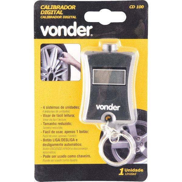 Calibrador de Pressão Pneu Cd100 Digital Vonder