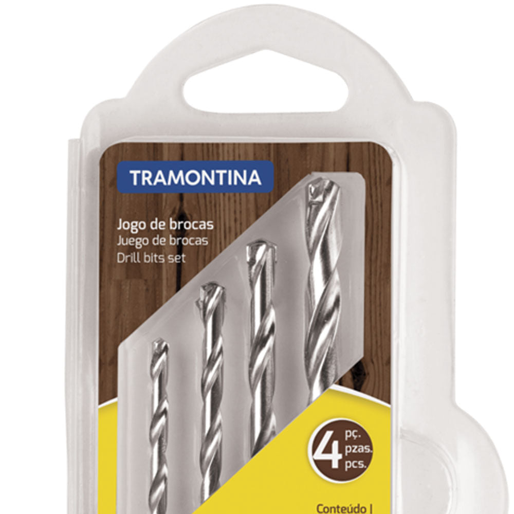 Jogo de Brocas com 4 Peças p/ Concreto 4,0 - 8,0mm Tramontina