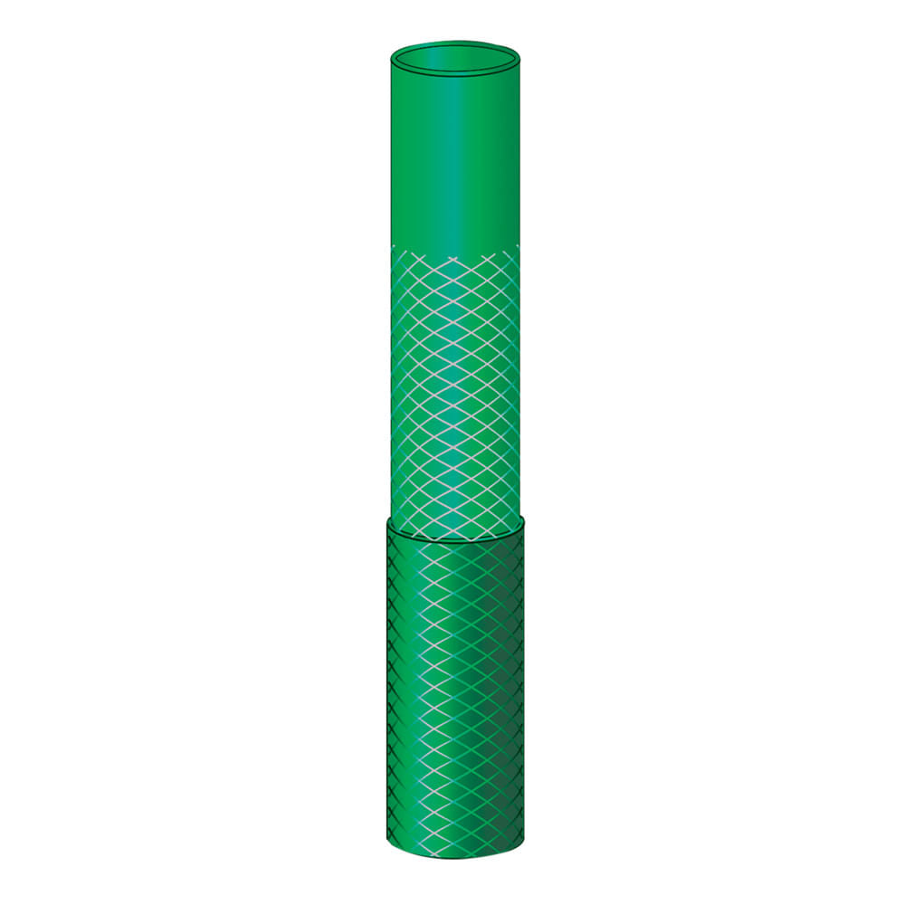 Mangueira Flex PVC c/3 Camadas 20mt Trançada Verde c/Engate e Suporte Tramontina
