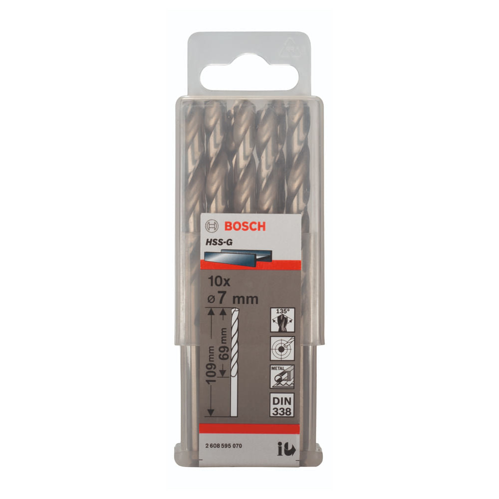 Broca de Aço Rápido 7,00mm Hss-g 2608595070 Bosch