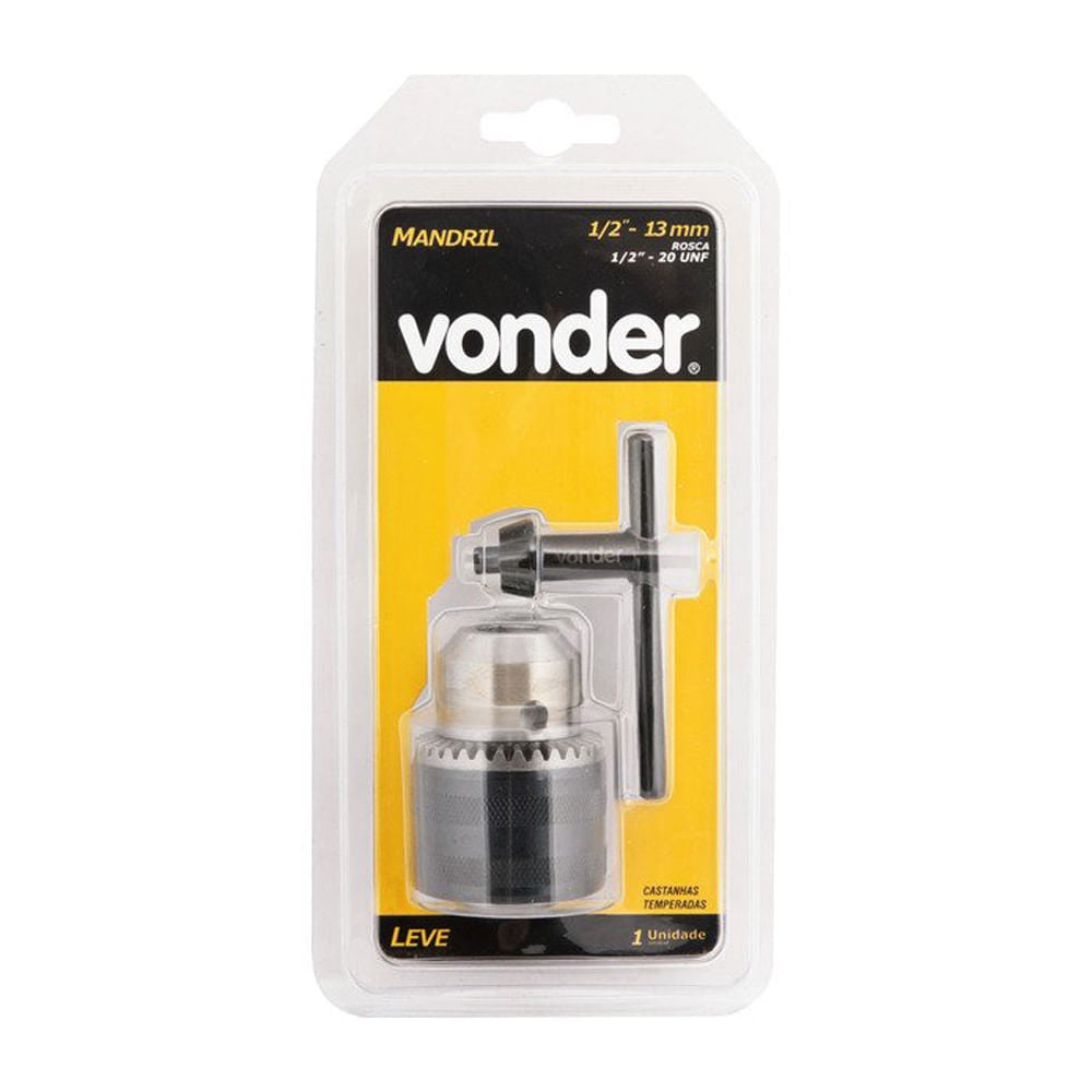 Mandril com chve 1,5 13mm com Rosca de 1/2" Vonder