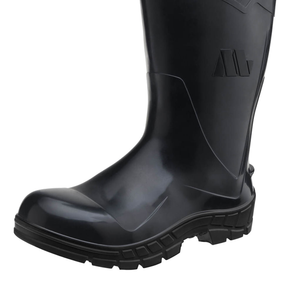 Bota de PVC Bico Aço 32cm com Forro N37 Preto CA40793 Marluvas
