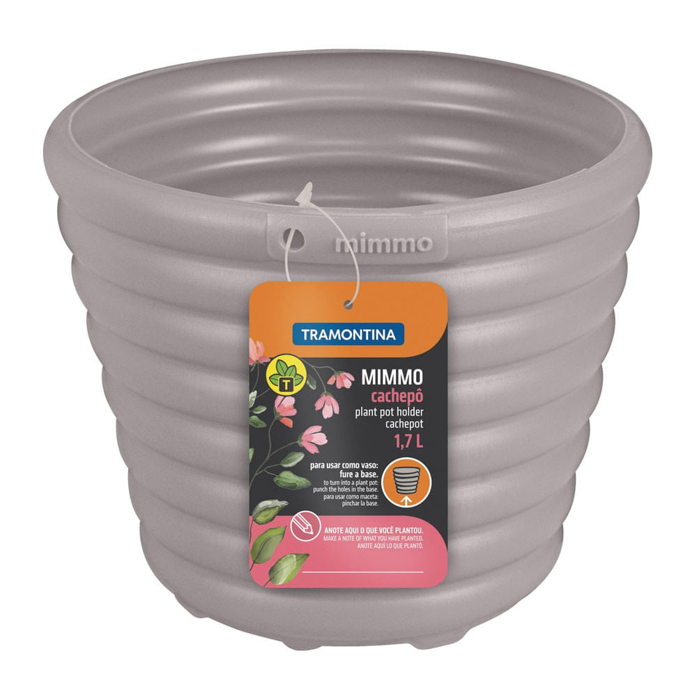 Vaso para Flores Cinza 1,7L Tramontina