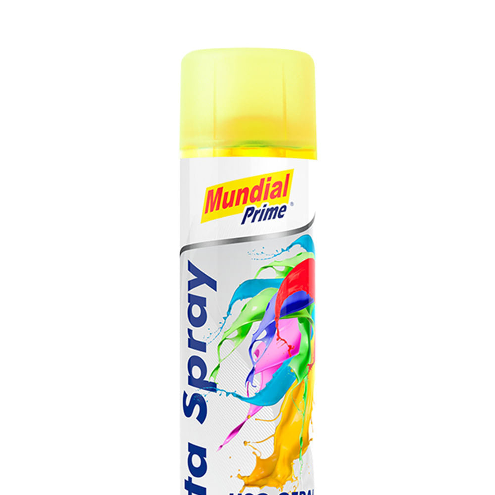 Tinta Spray Mundial Prime 400ml Amarelo Luminosa
