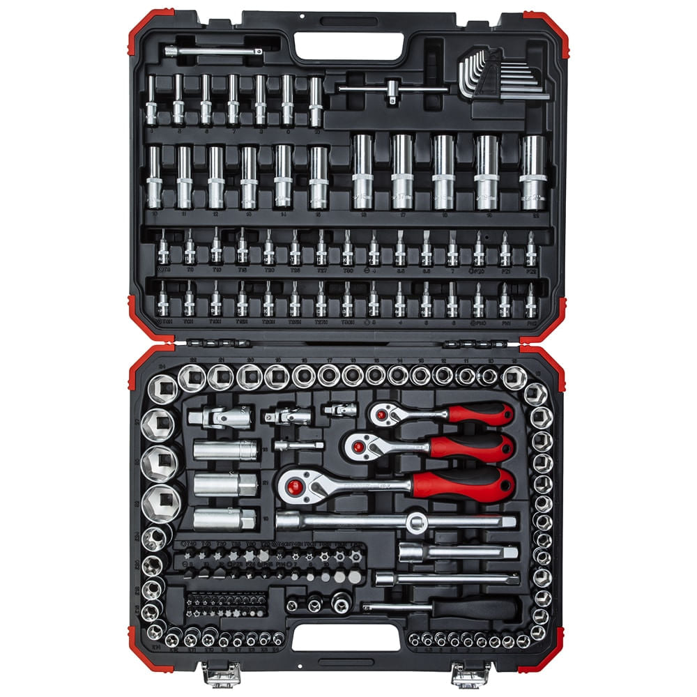Jogo D Soquetes 1/4″ + 3/8″ + 1/2″ Sextavados, 172 peças Gedore