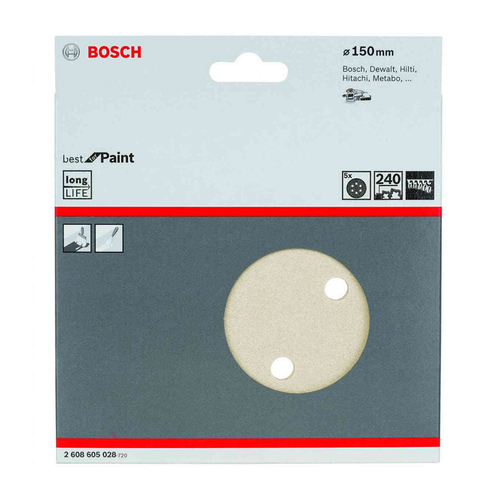 Disco de Lixa G-240 150mm com 6 Furos Bosch