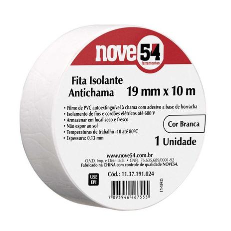 Fita Isolante Branca 19x10mm Nove54