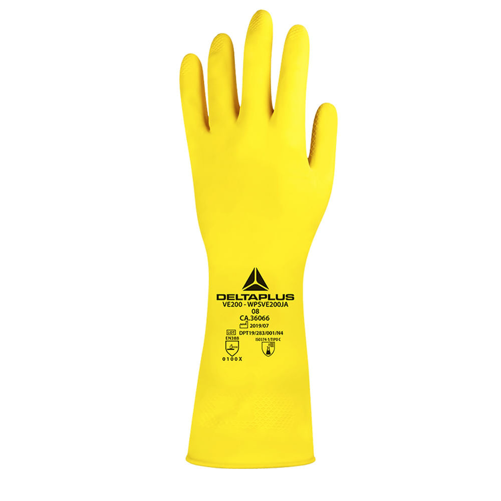 Luva de Segurança Latex Amarelo G/XG 9-10 ca36066 DELTAPLUS