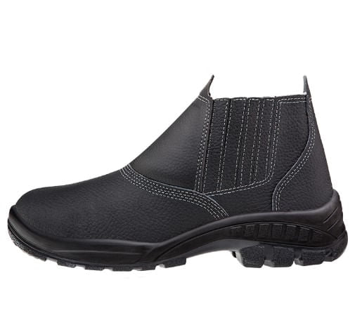 Bota de Couro Vaqueta Bico Aço sem Cadarço C/C Preta Nº38 Bracol