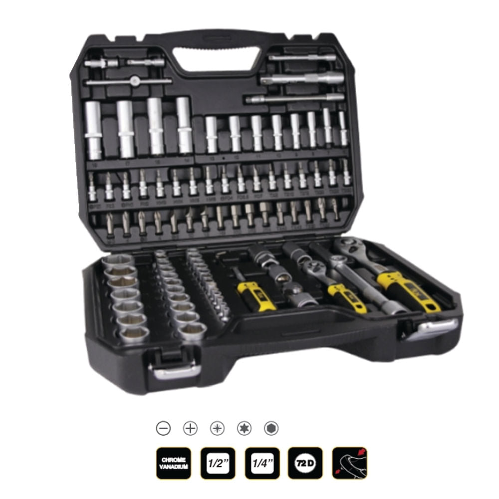 Jogo de Soquete 032 com 94peças 1/2-1/4"" Fend/Bits/Torx Flux