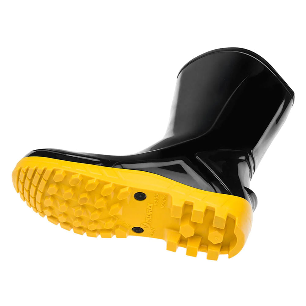 Bota PVC Preto/Amarelo 27cm Nº 38 Vulcaflex