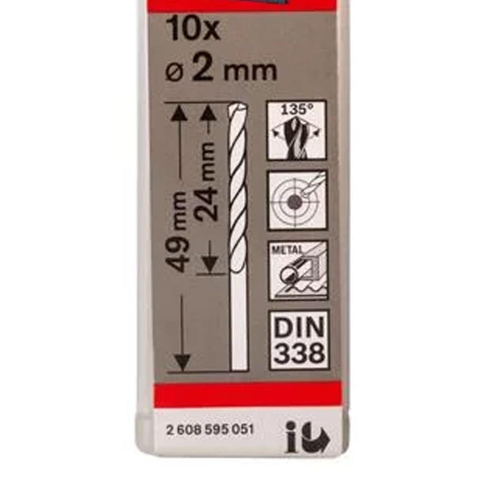 Broca Aço Rápido M 02,00x24x49 Hss-G Bosch
