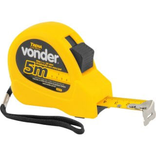 Trena curta de aço com 5 m e trena chaveiro 2 m TCV 2005 Vonder
