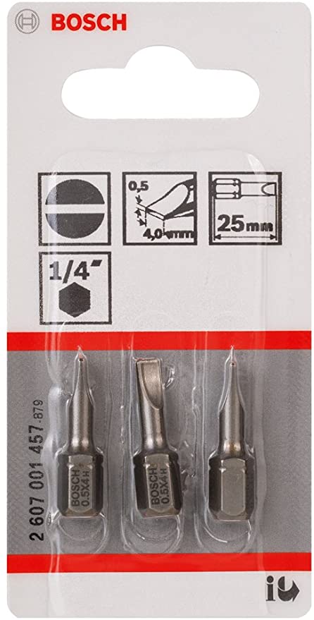 Bits Jogo Com 3 Peças Fenda Bosch