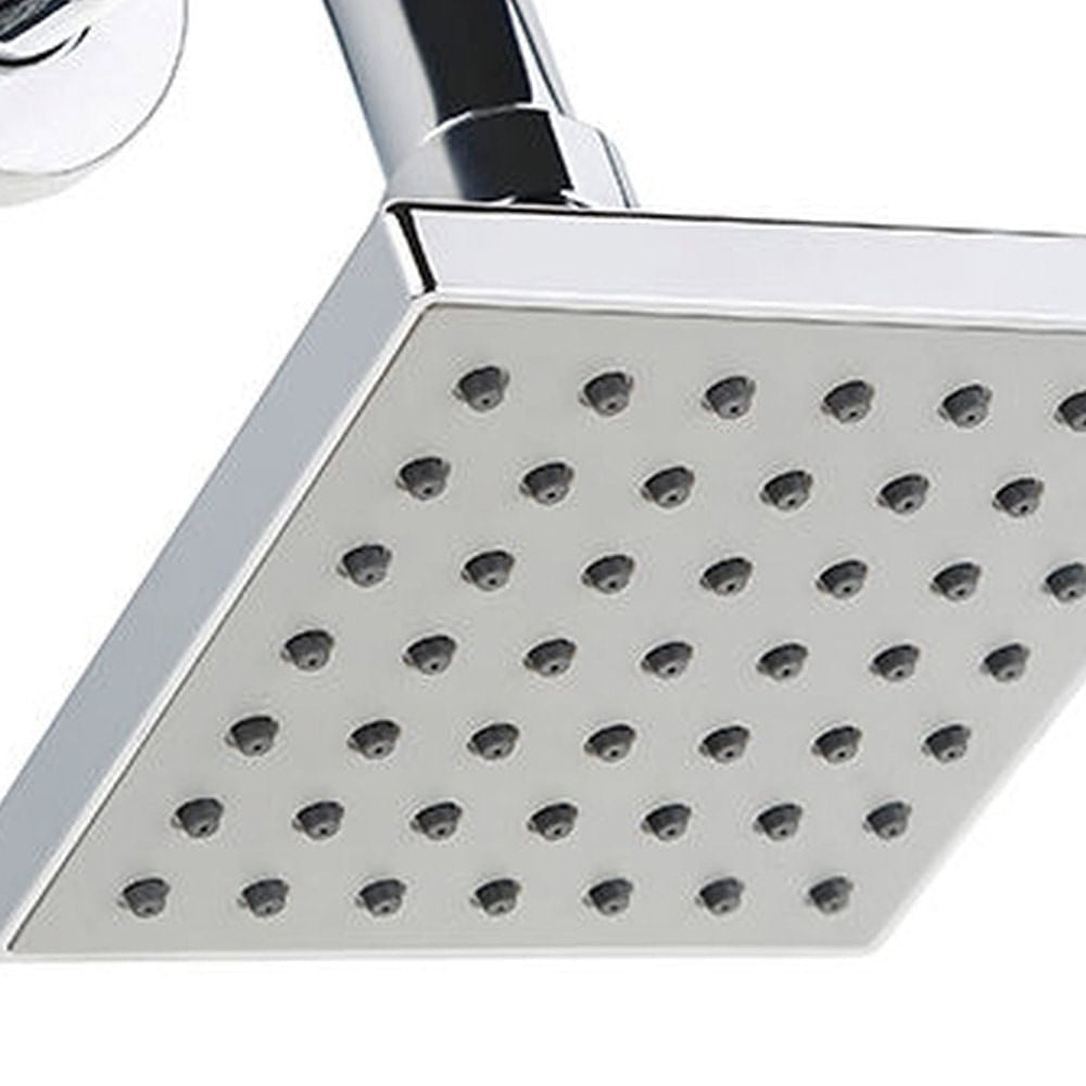 Chuveiro Quadrado Cromado 85x85 1A Tubo Flux