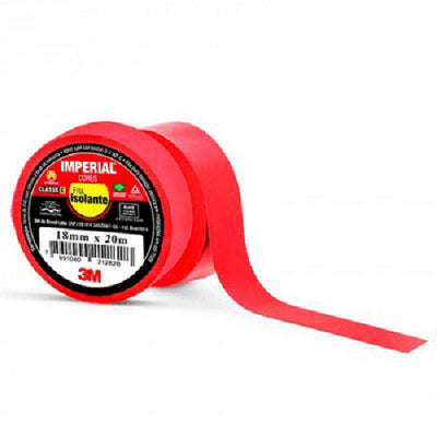 Fita Isolante Vermelha, 18mm x 20m 3M