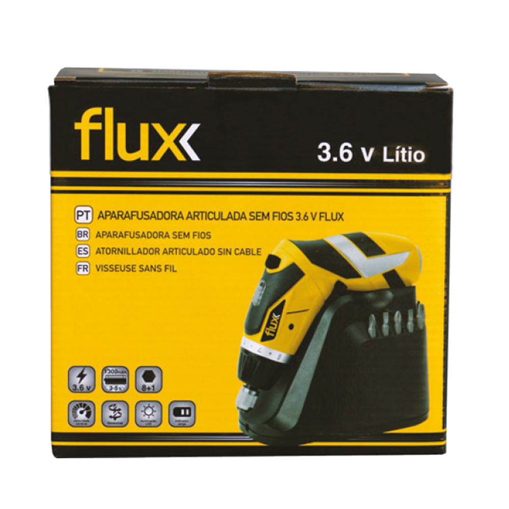 Parafusadeira Flux 3,6V A Bateria Articulada Reversível