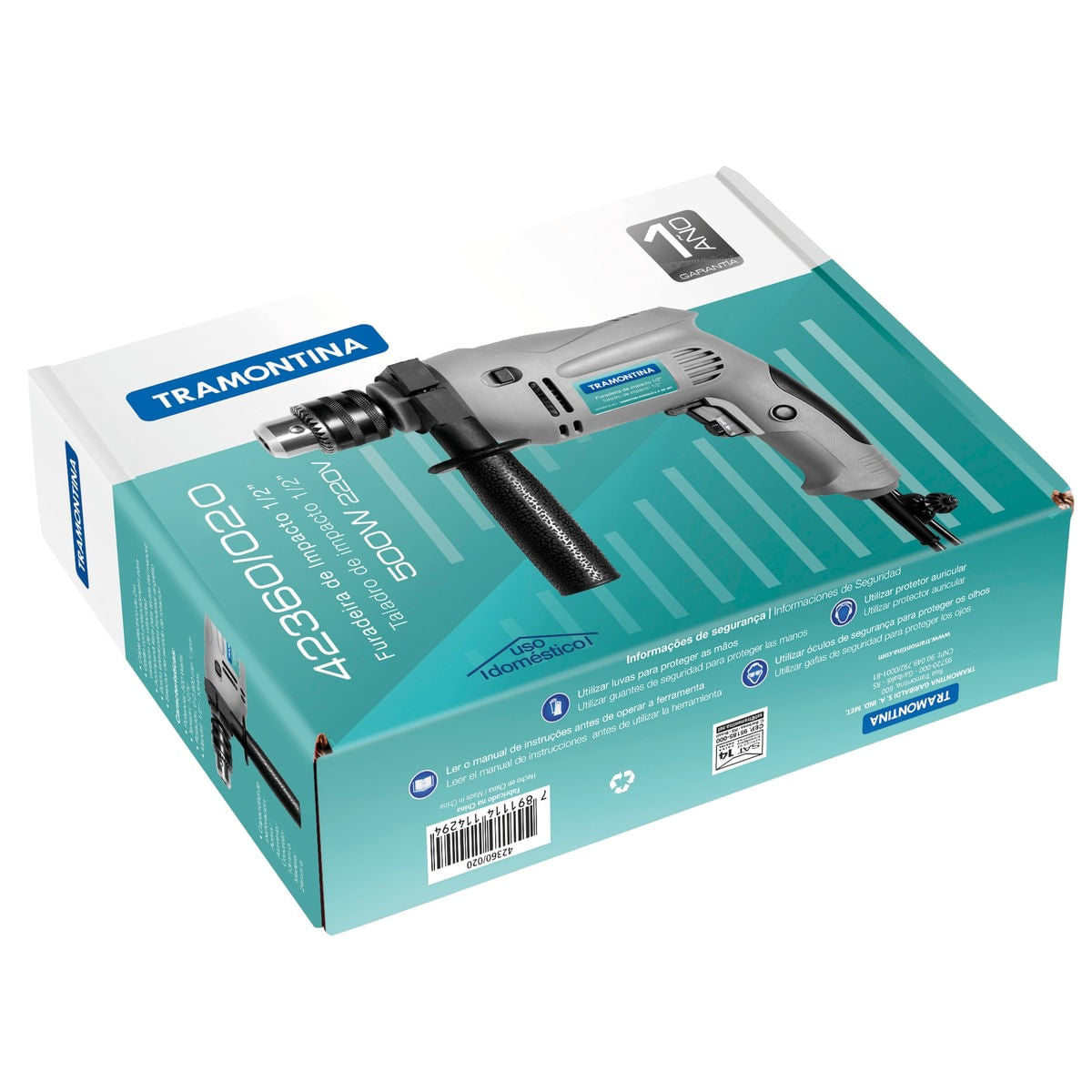 Furadeira Hobby 13mm 1/2" 500w  Tramontina