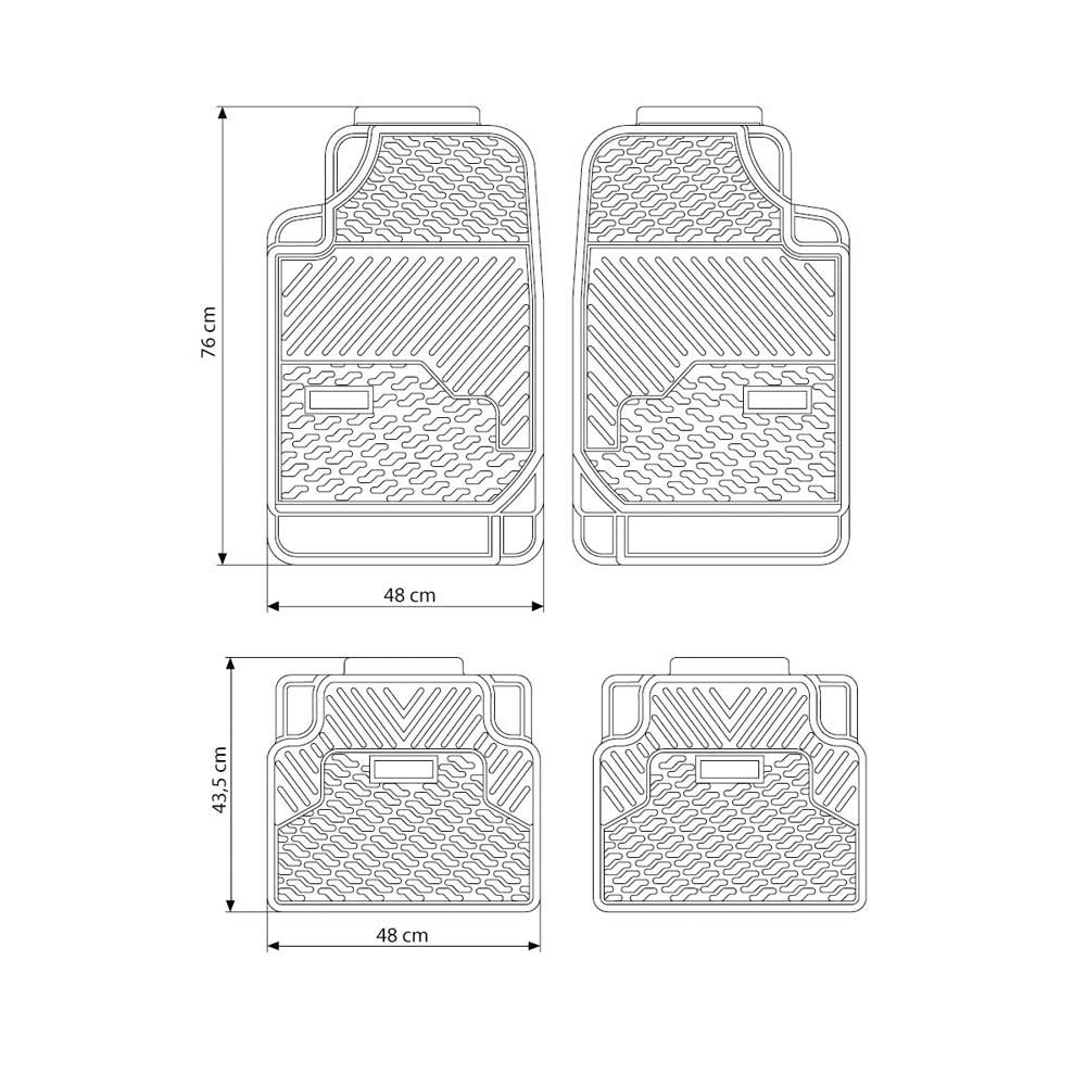 Jogo de Tapete Automotivo 4pcs Borracha Tramontina