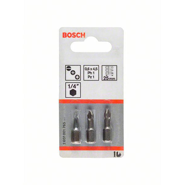 Jogo de Bits Fenda Com 3 Peças Bosch